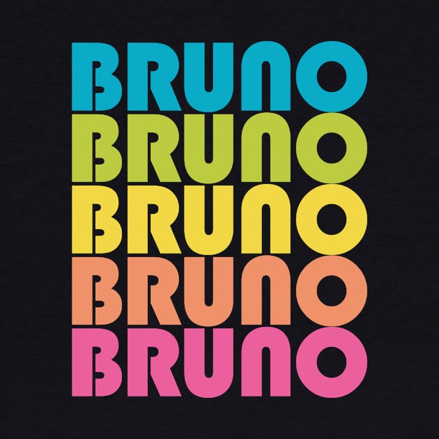 Bruno Music Teacher Bruno Lover Kids Retro Rainbow by PodDesignShop